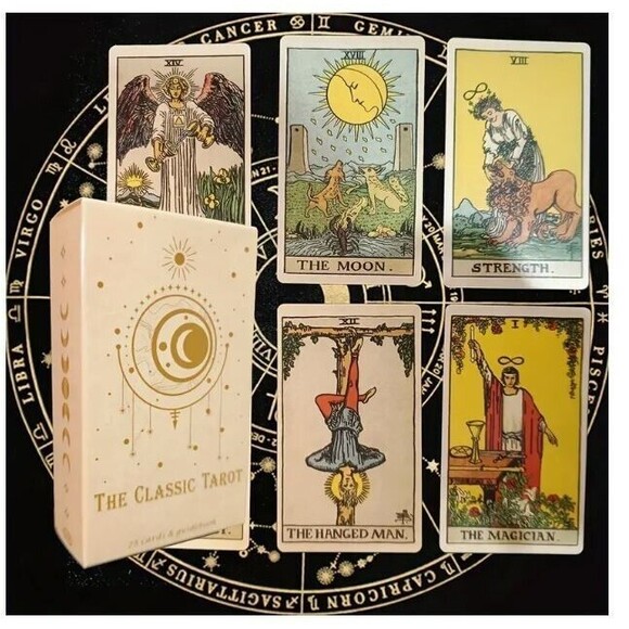Classic Tarot Cards Deck Guidebook 78-Card Divination Game Beginners Enthusiasts - Picture 1 of 4